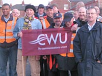 Manchester CWU picket line. (Picture by Mark Krantz)