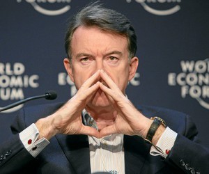 Peter Mandelson, concocting a scheme.