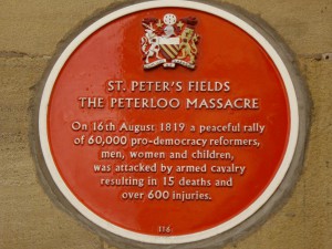 The current memorial plaque at Free Trade Hall