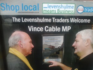 Promotional poster for the meeting between Vince Cable and local businesses