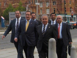 The Bahraini delegation approaches