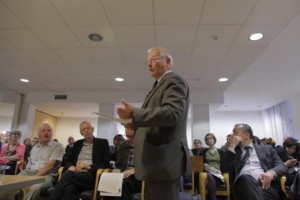Willy Bach addressing the meeting. Photograph: Richard Searle