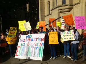 Youth worker course cut protest