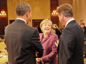 Merkel, Cameron and Obama at the G8 in July 2010